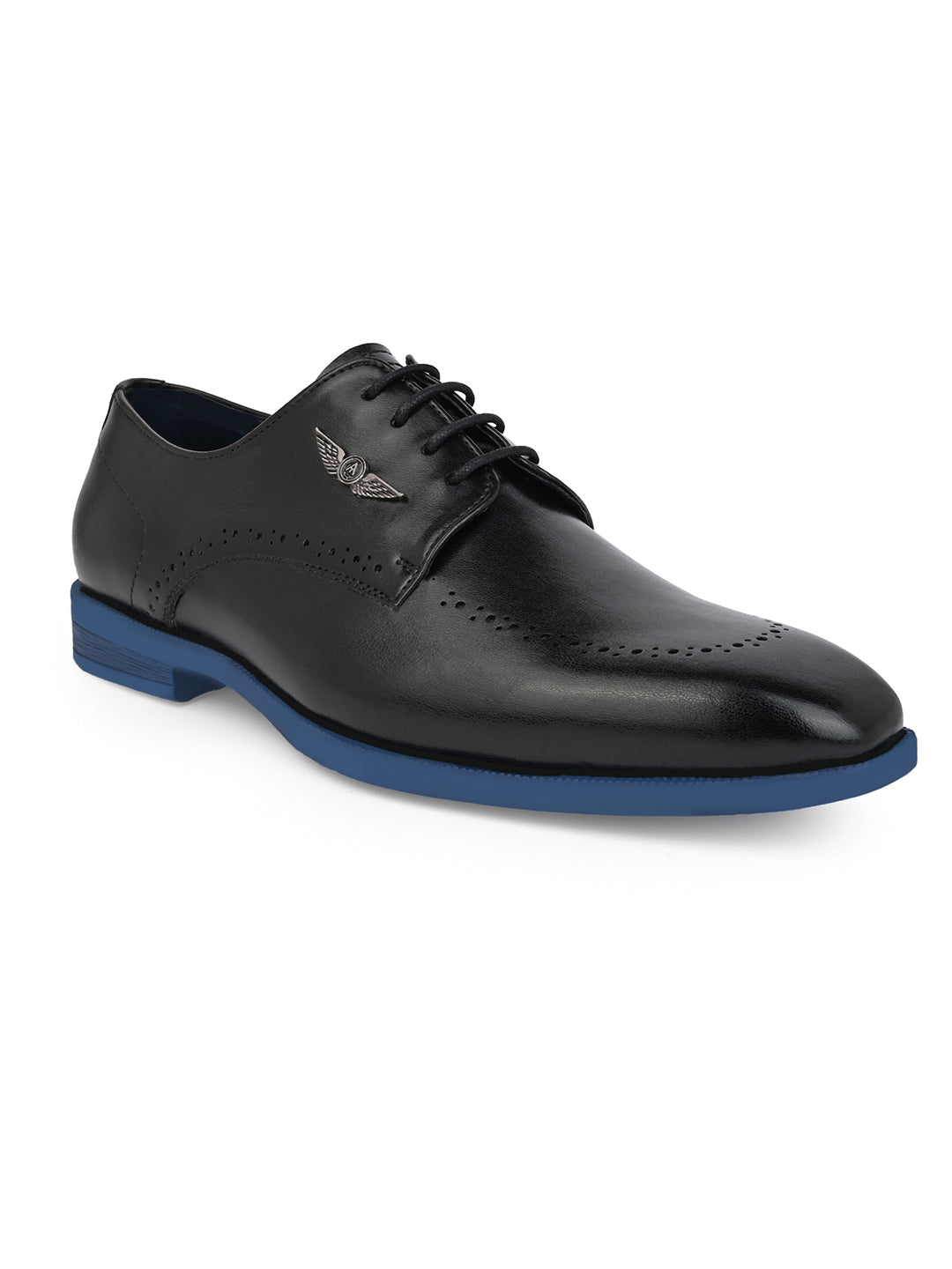 Alberto Torresi Hungary Series 607 Branded Sole Black Formal Shoes