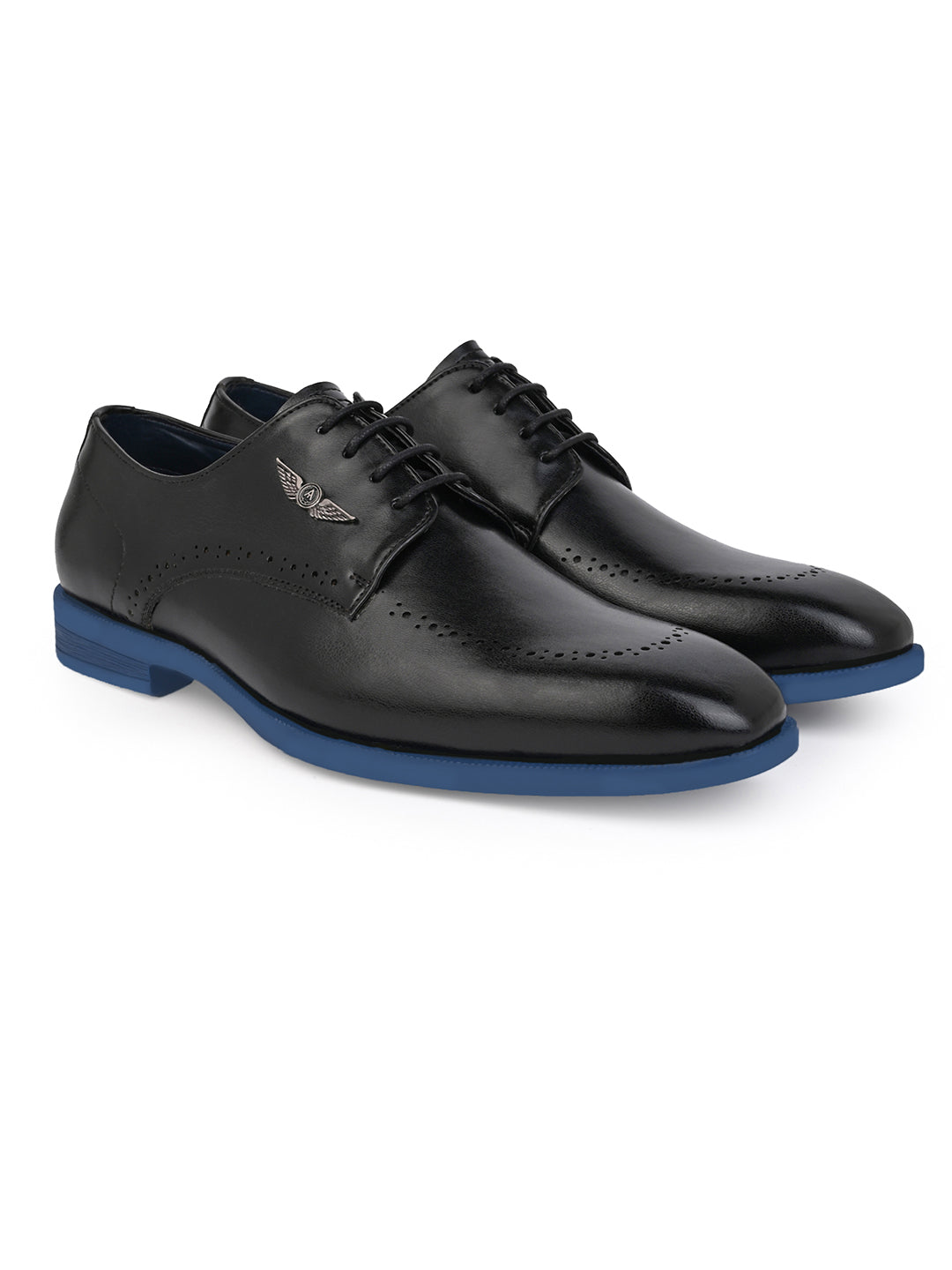 Alberto Torresi Hungary Series 607 Branded Sole Black Formal Shoes