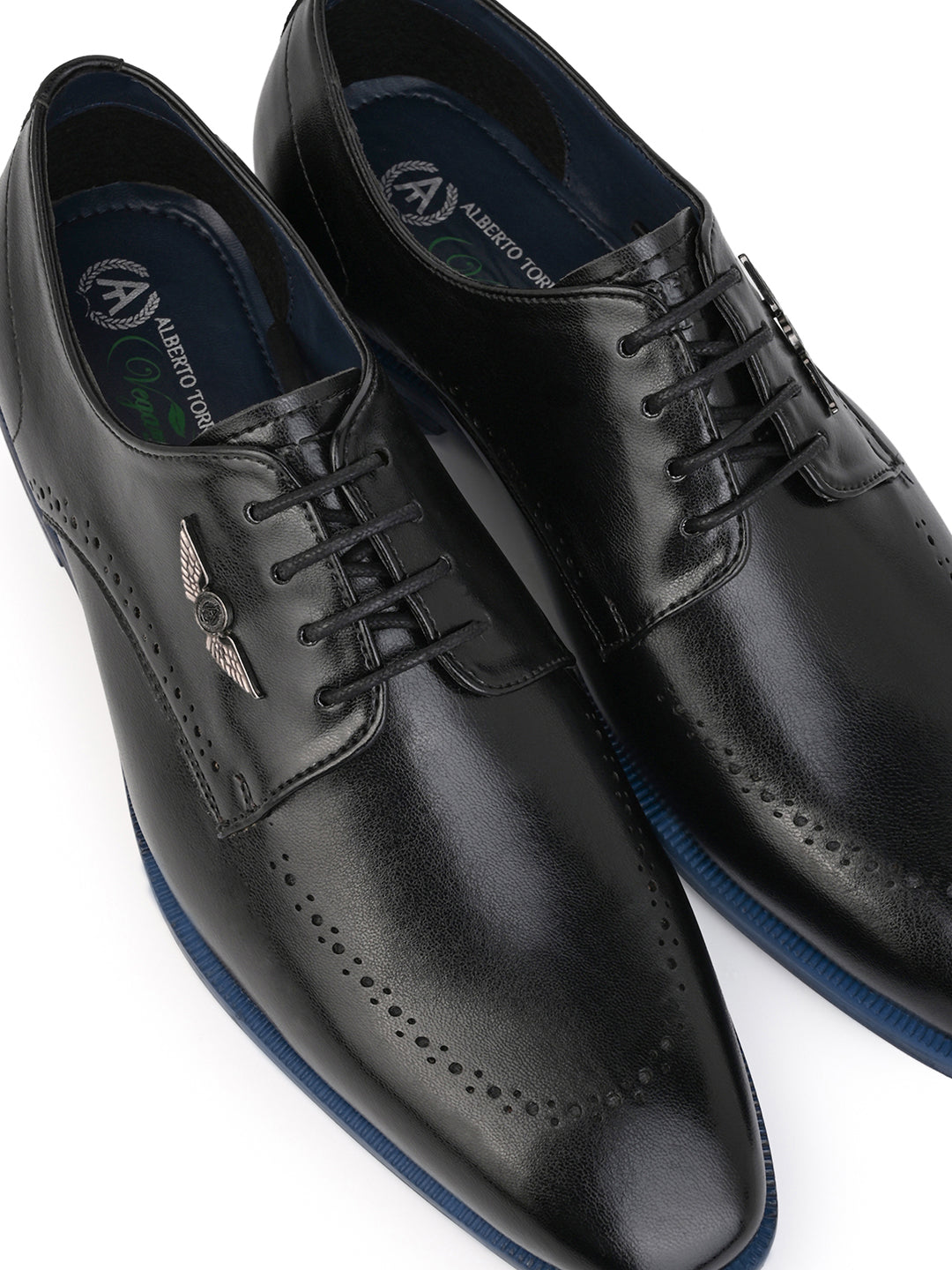Alberto Torresi Hungary Series 607 Branded Sole Black Formal Shoes