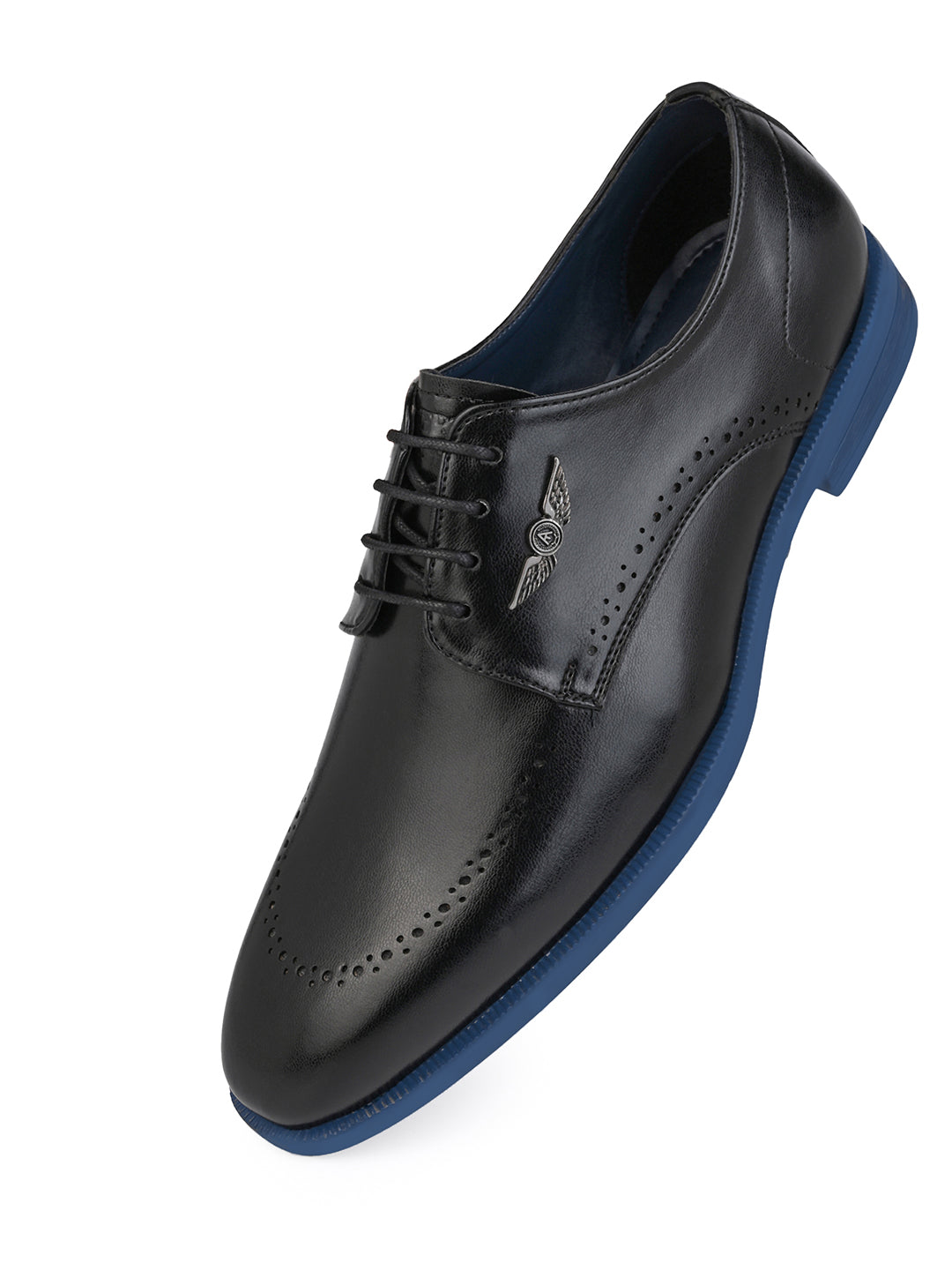 Alberto Torresi Hungary Series 607 Branded Sole Black Formal Shoes