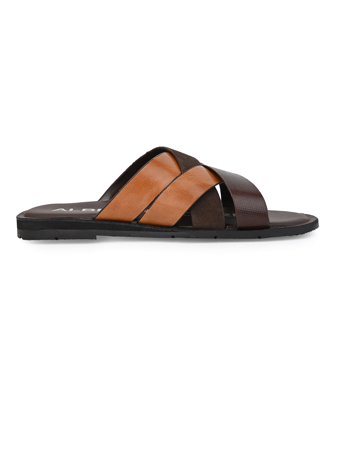 Alberto Torresi 271 Trendy Non Stitched Strap Leather Slippers