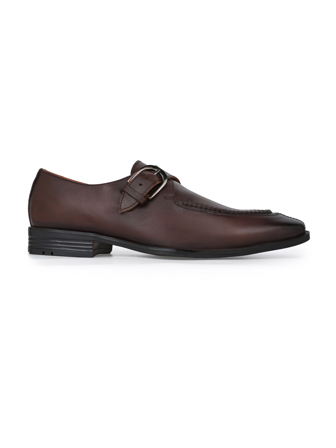 Alberto Torresi Genuine Leather Monk Shoes Dark Brown