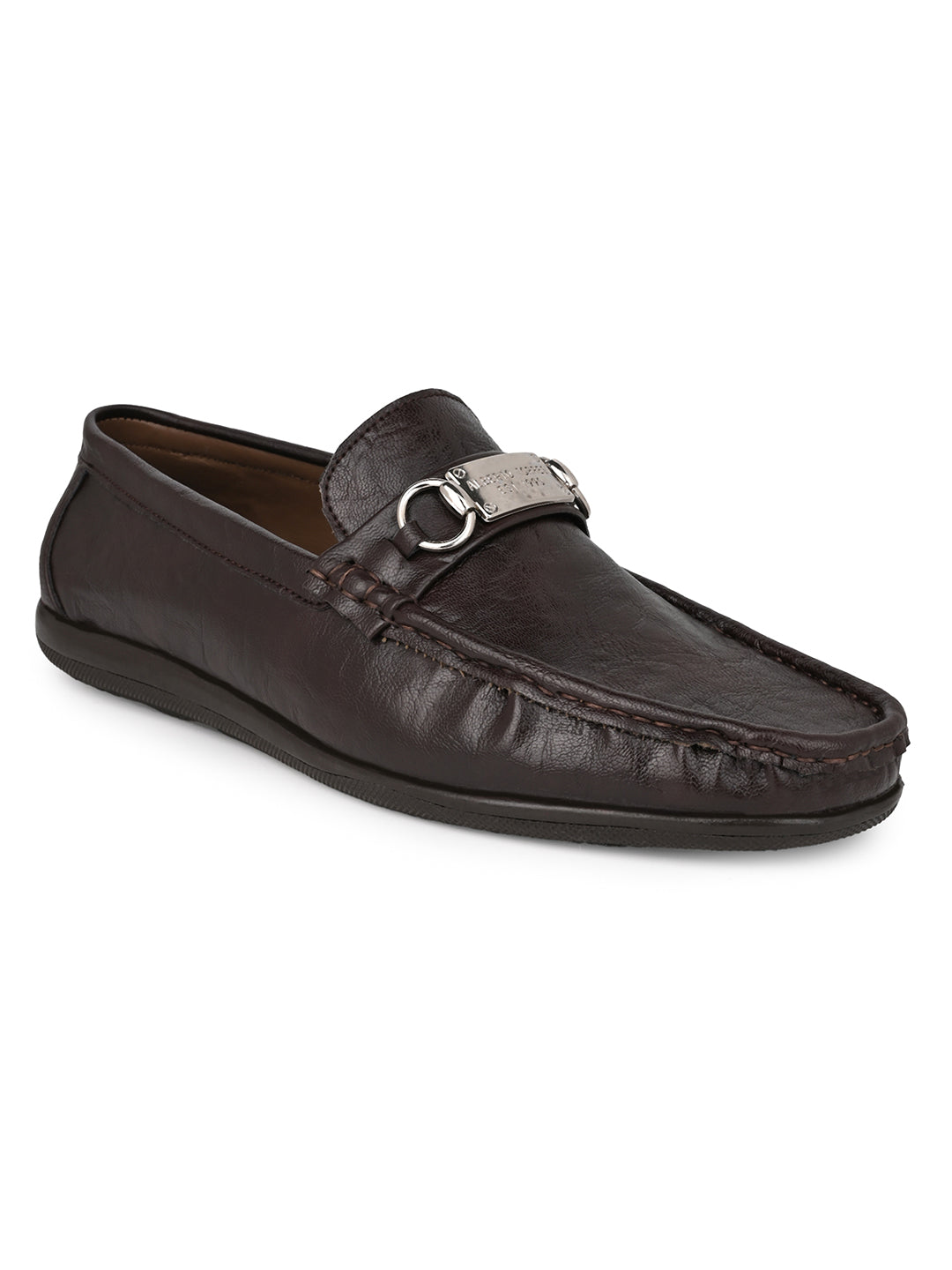 Alberto Torresi Twisty Series 531 Full Flex Rubber Sole Slip In Brown Casual Loafers