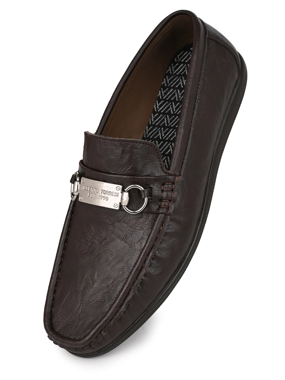 Alberto Torresi Twisty Series 531 Full Flex Rubber Sole Slip In Brown Casual Loafers