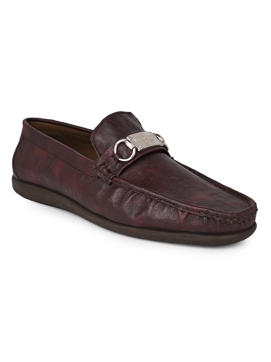 Alberto Torresi Twisty Series 531 Full Flex Rubber Sole Slip In Bordo Casual Loafers