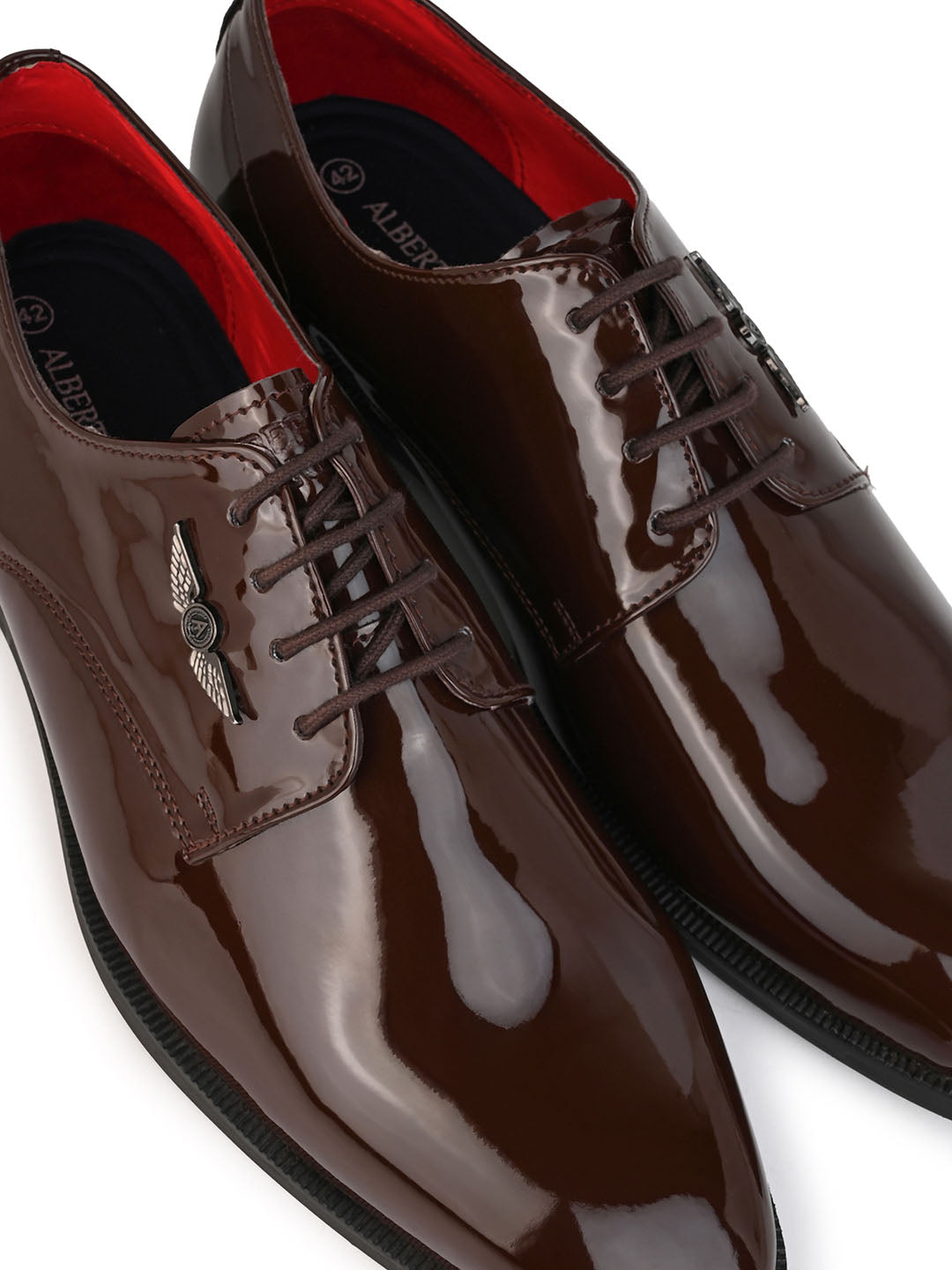 Alberto Torresi Brown Patent Lace up Formal Shoes