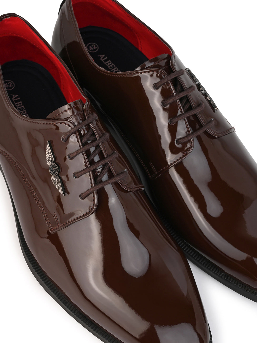 Alberto Torresi Brown Patent Lace up Formal Shoes
