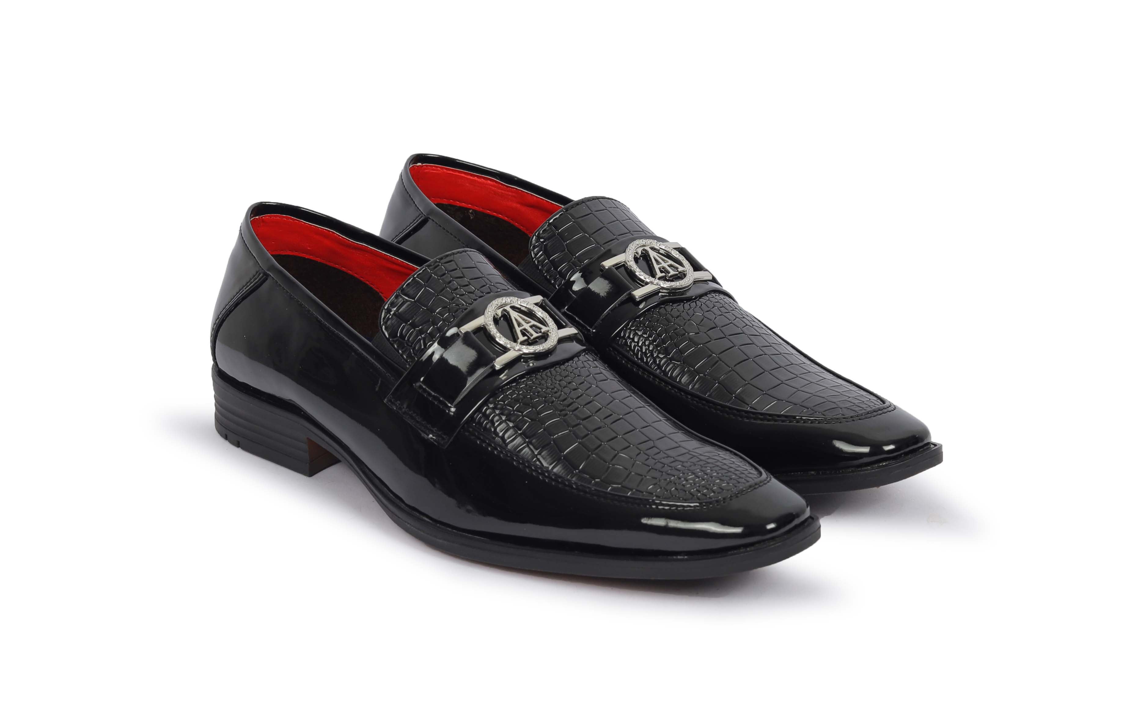 Alberto Torresi Wedding Black Patent Shoe With Metal Accent