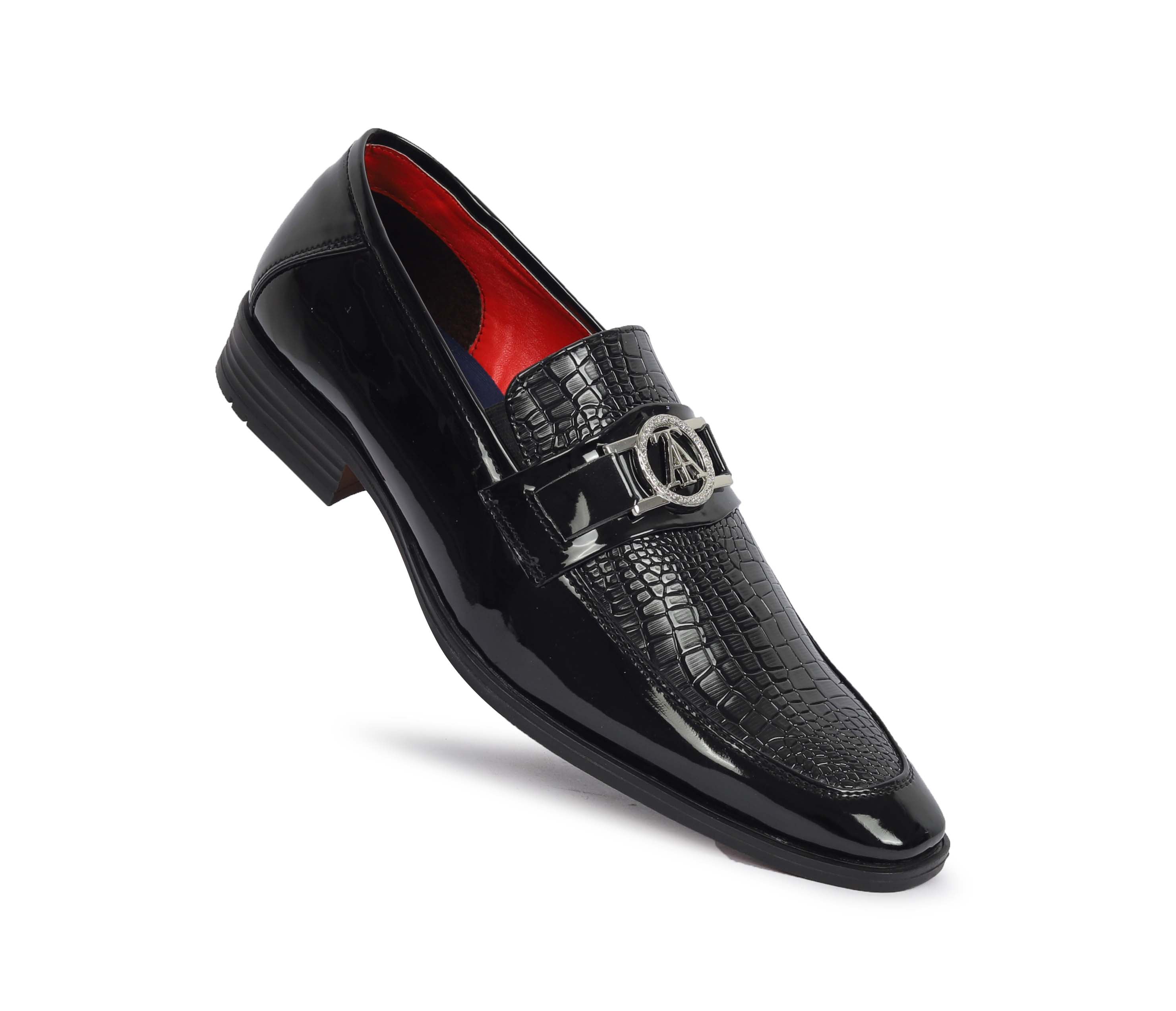 Alberto Torresi Wedding Black Patent Shoe With Metal Accent