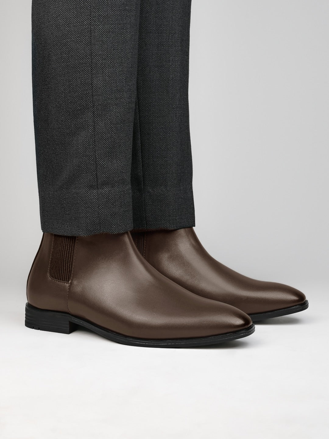 Alberto Torresi Synthetic Brown Chelsea Boots For Men