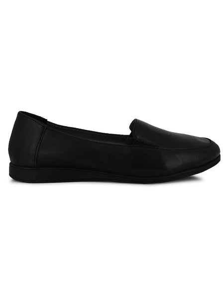 Soothe Black Leather Slip Ons Alberto Torresi