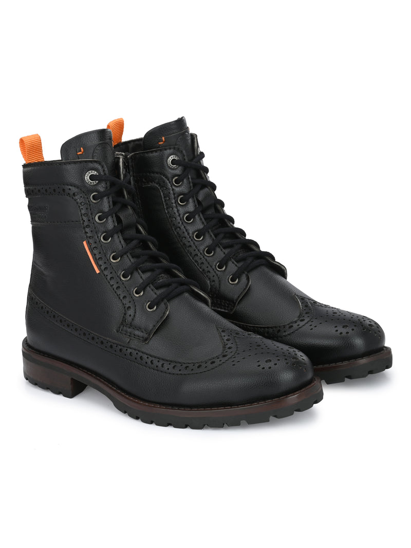 Alberto Torresi Men Black Leather Zayn Boots