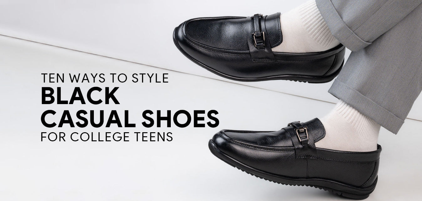 Ten ways to style black casual shoes for college teens
