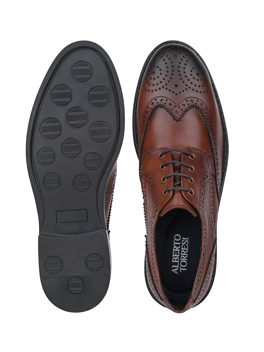 Alberto Torresi Genuine Leather Brown Formal Brogue shoes