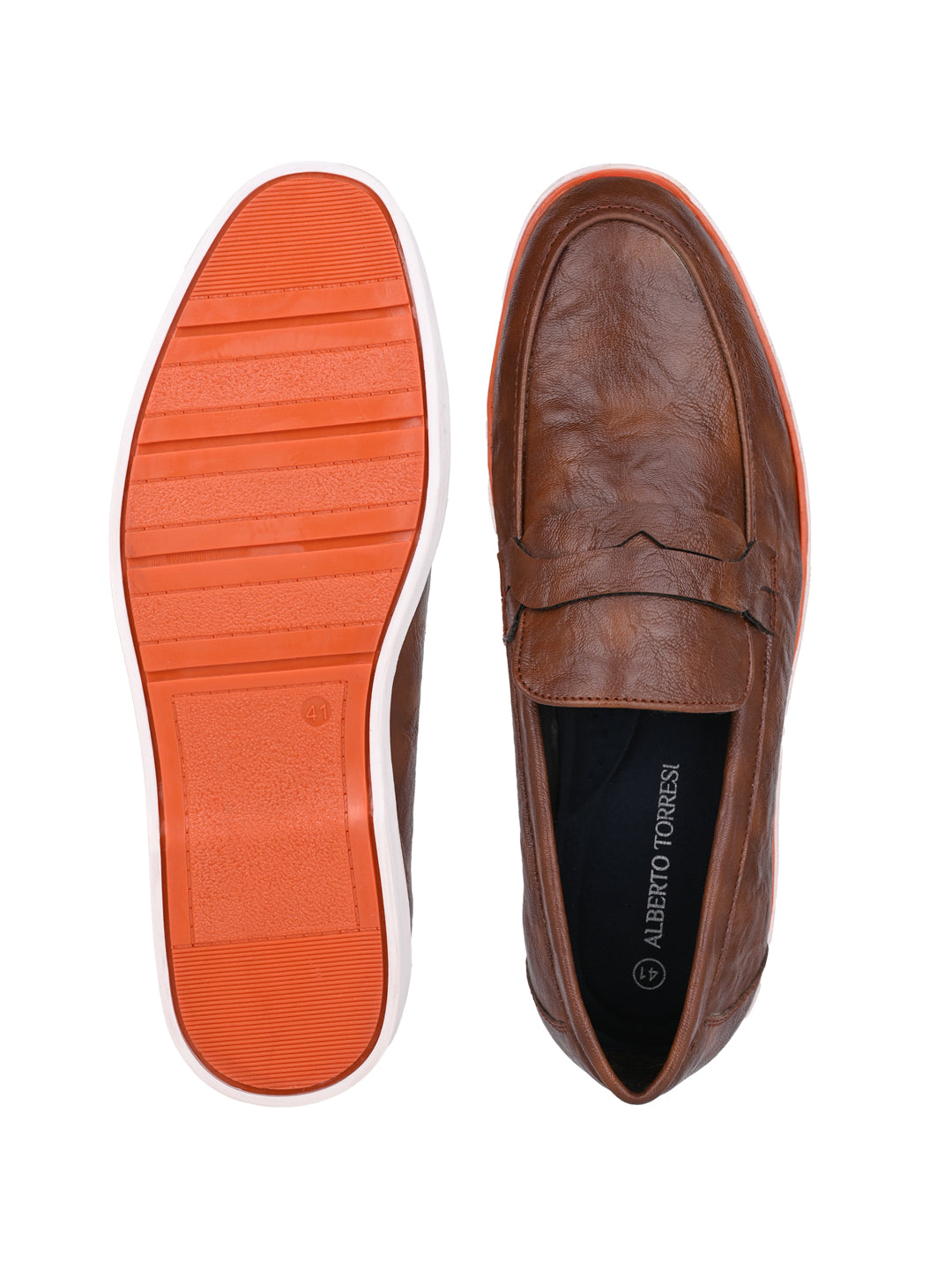 Textured Penny Semi Formal Loafer with Dual-Color TPR Sole With Sneaker Padded Comfort Footbed