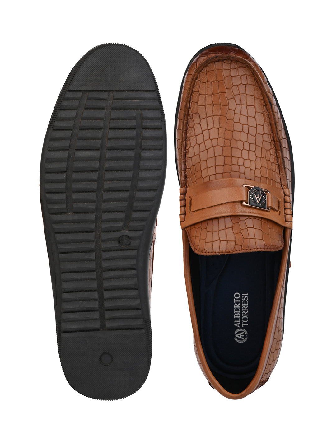 Genuine Leather Textured Impact Technolog Slip On