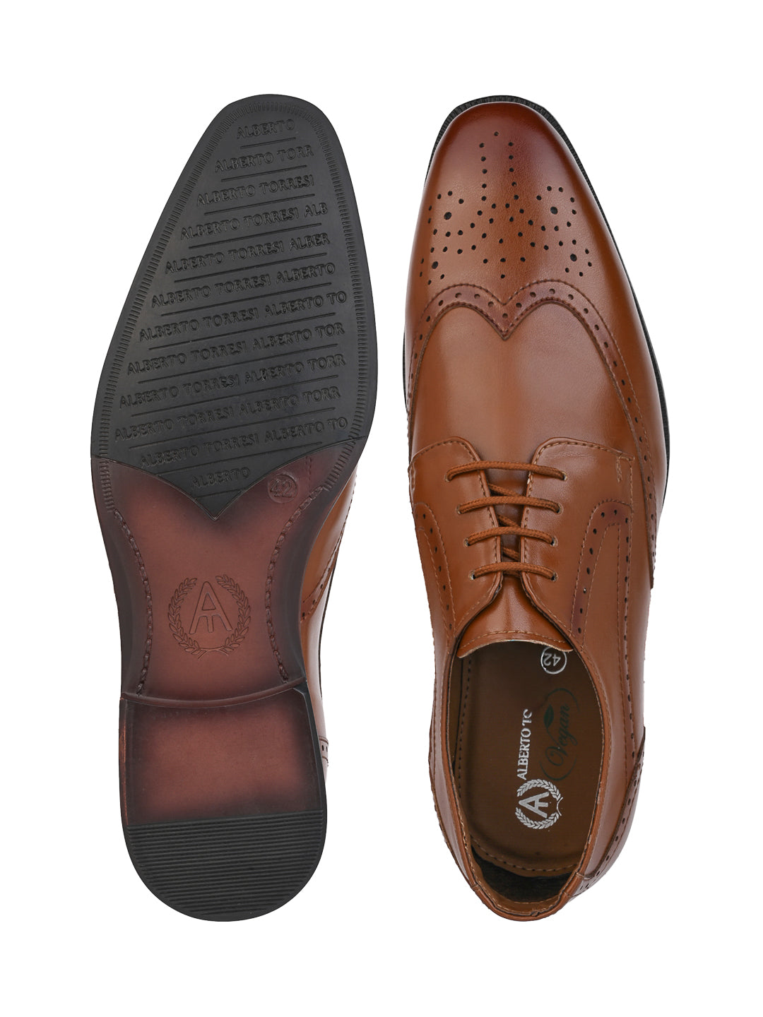 Alberto Torresi Tan formal Brogue Shoes