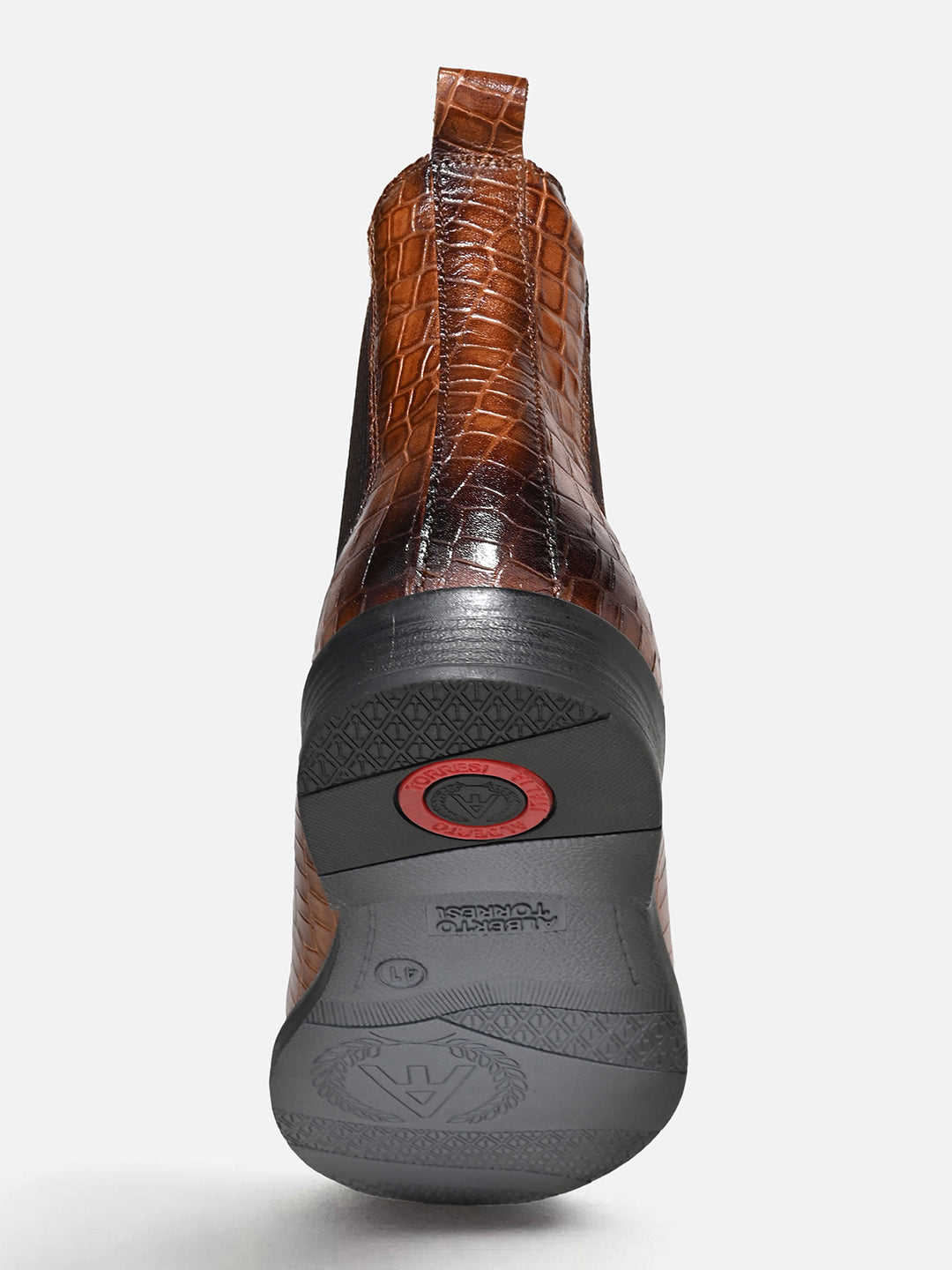 Luxurious Tan Croco Leather Chelsea Boots for Men