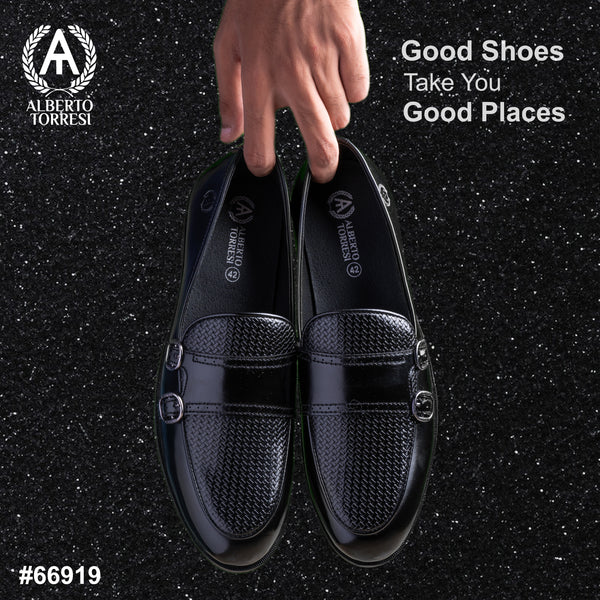 Alberto Torresi Palermo Black Men's Double Monk Strap Shoes