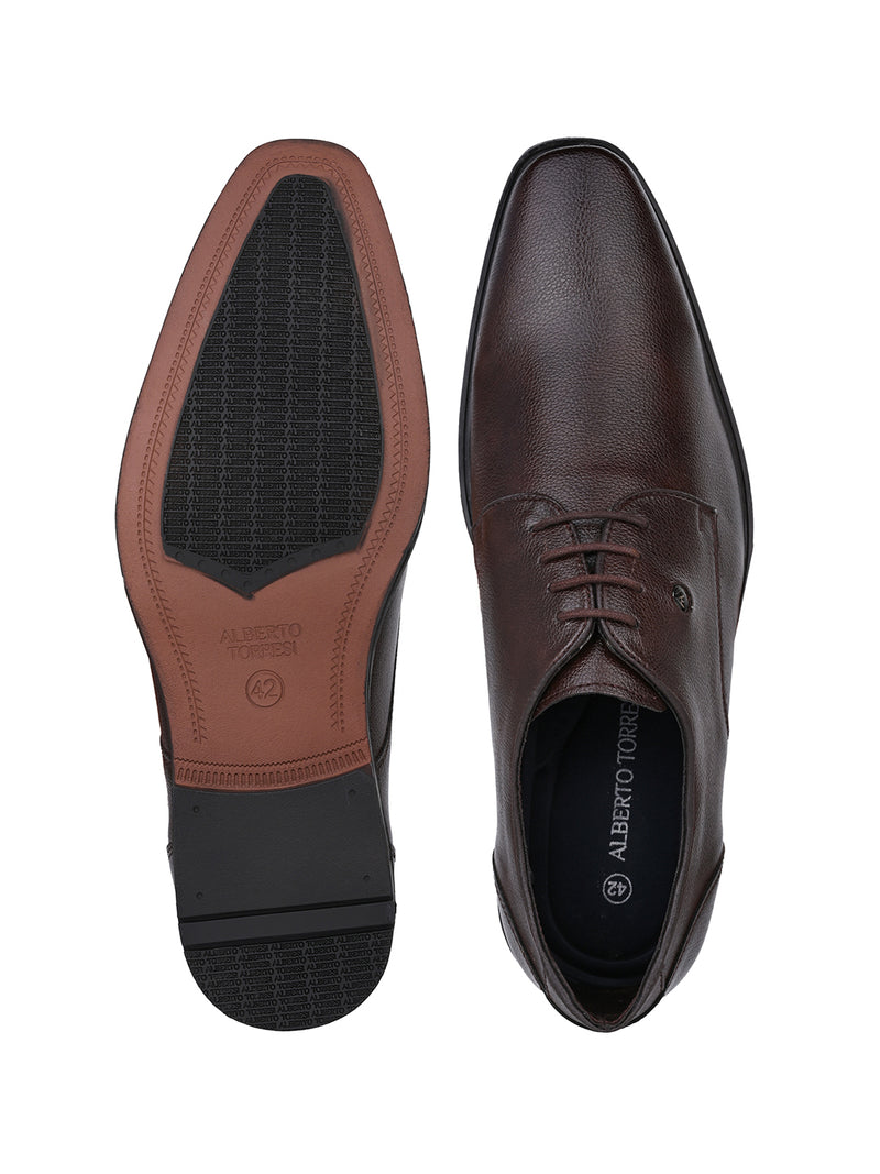Caldrin Brown Lace-Up Formal Shoes for Men