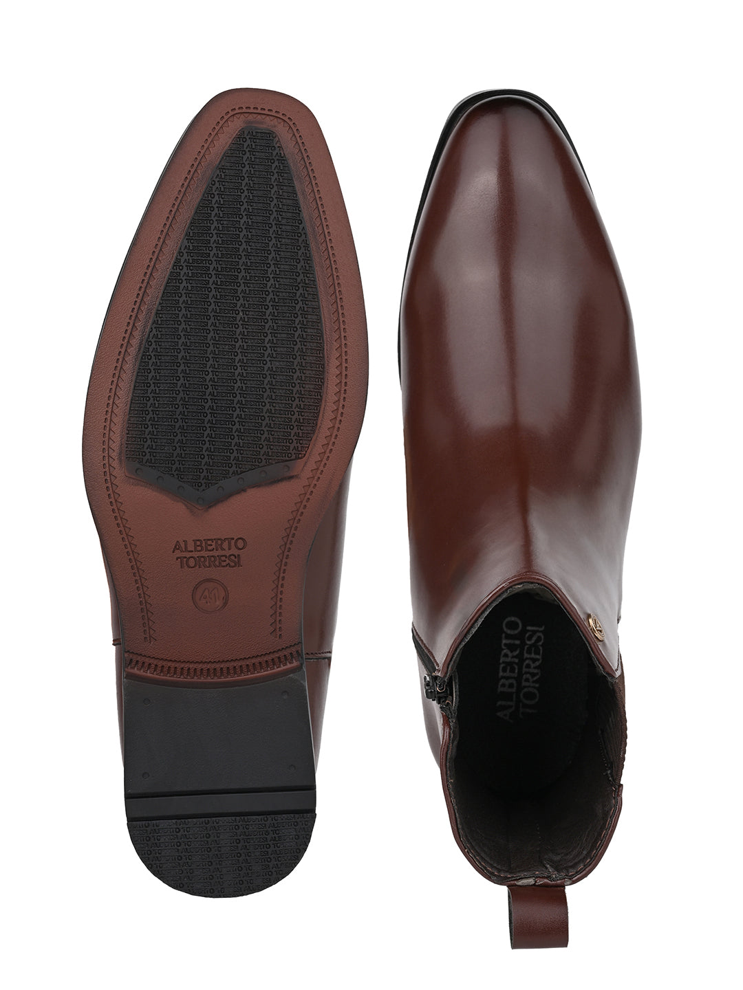 Alberto Torresi Synthetic Brown Chelsea Boots For Men