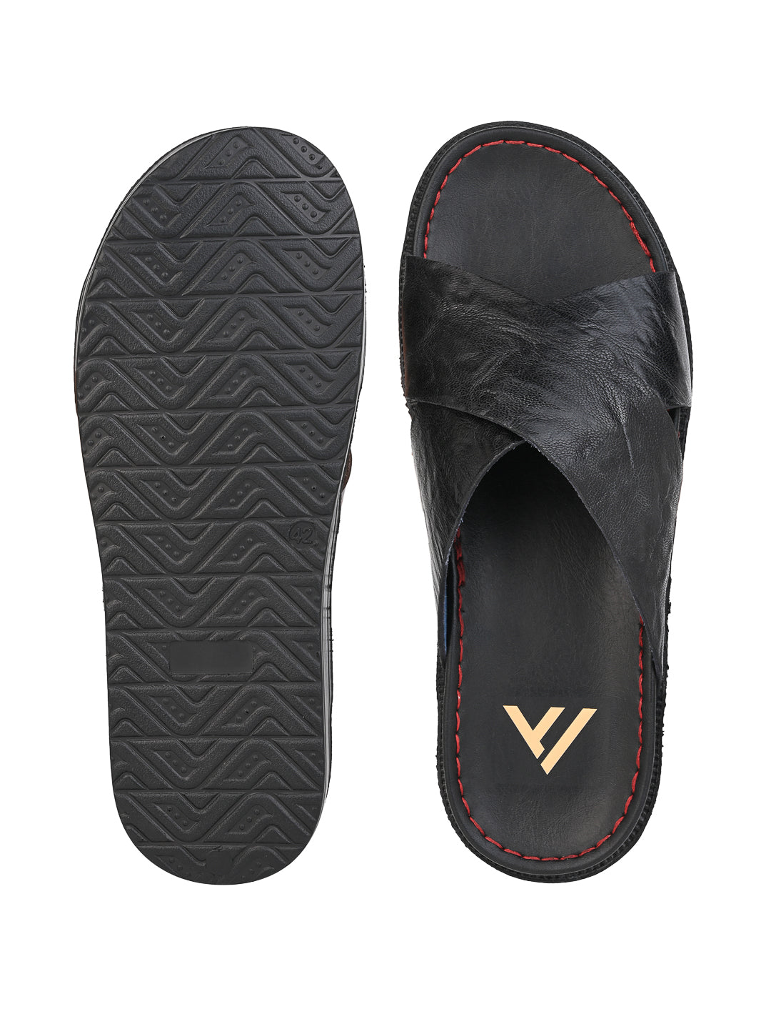 Alberto Torresi Barleta Black Leather Men Slippers