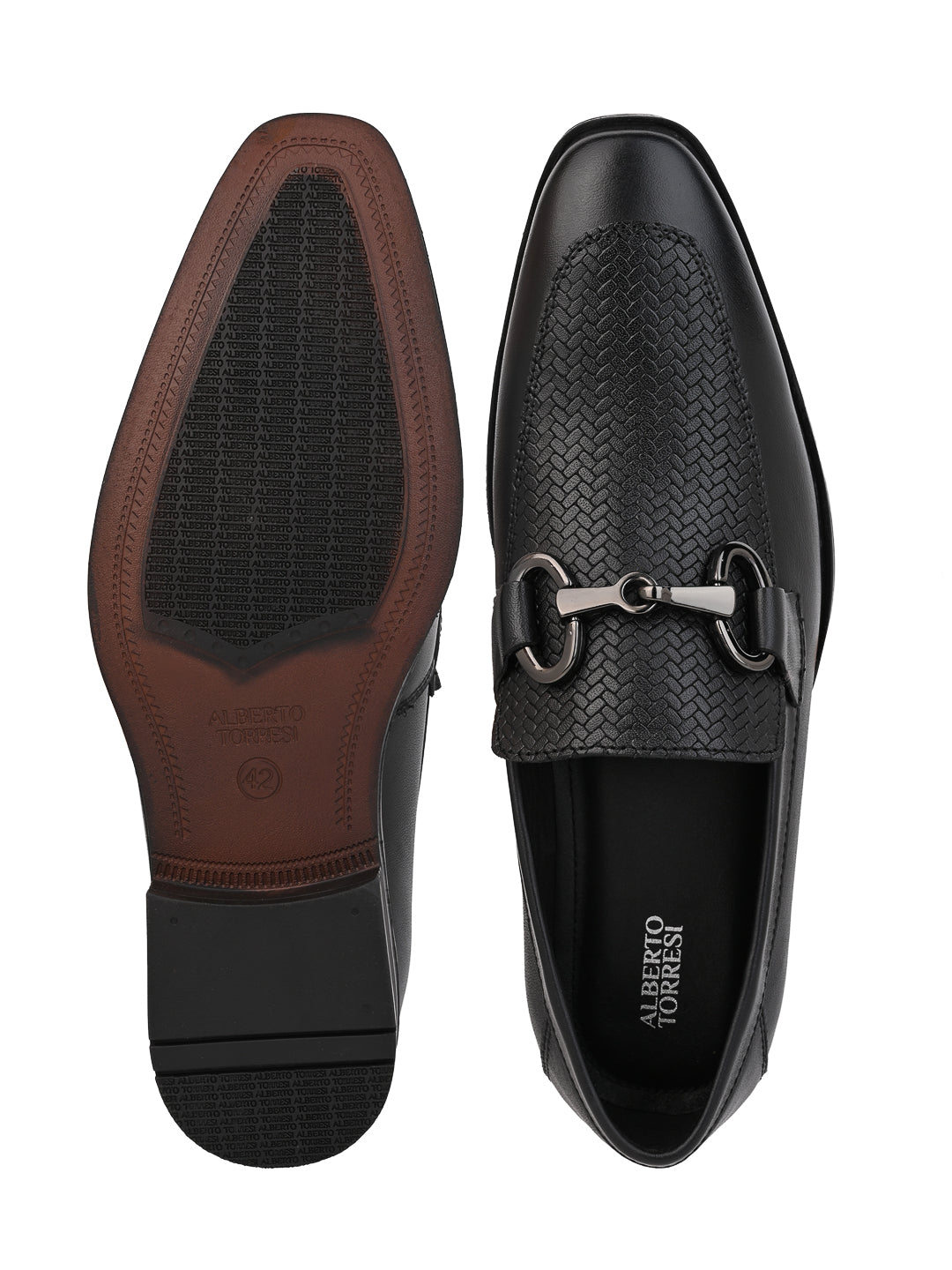 Alberto Torresi Premium Branded Horsebit Formal Leather Loafer With TPR Sole And Heel Support