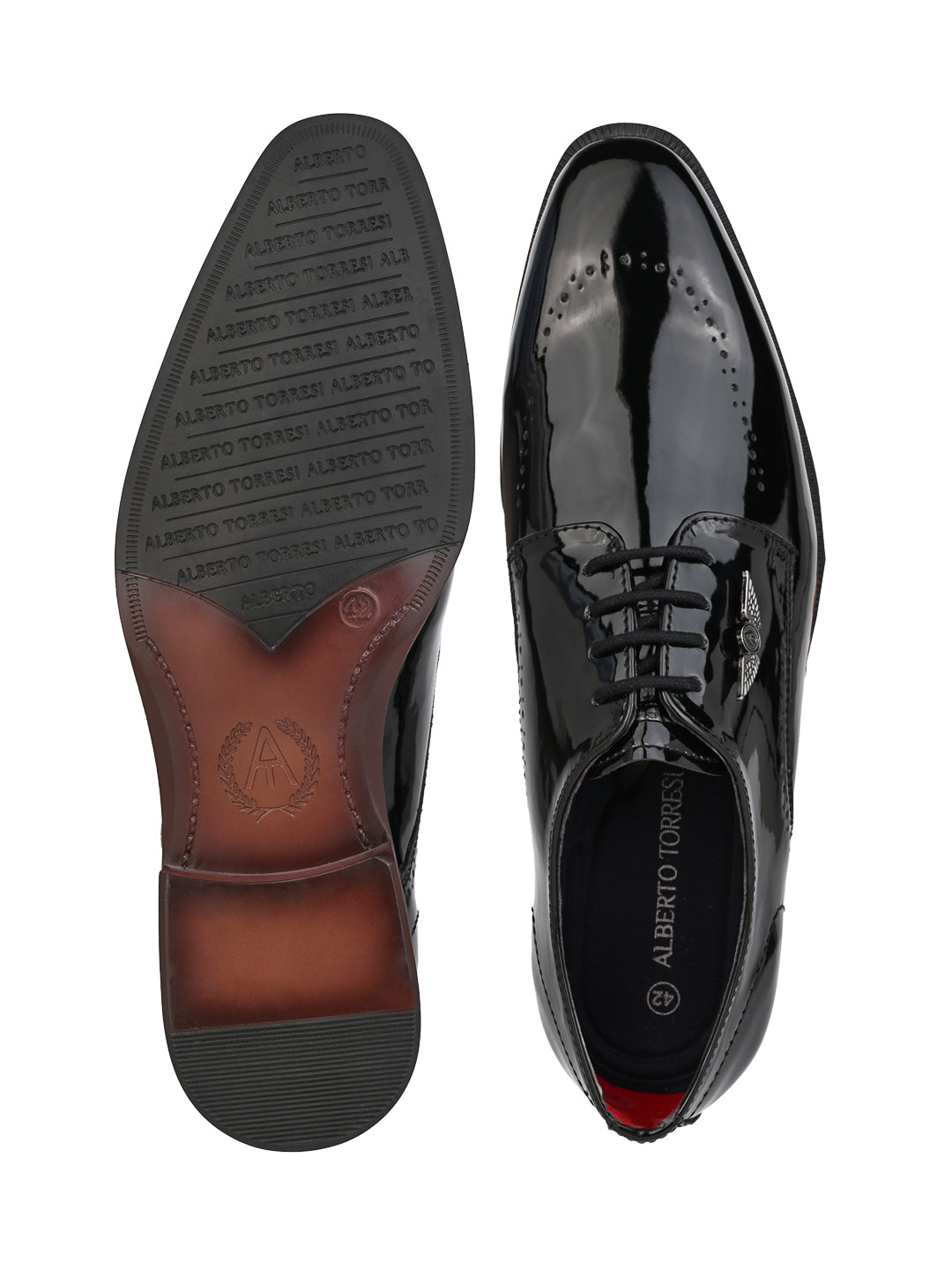 Alberto Torresi Black Patent Lace up Formal Shoes