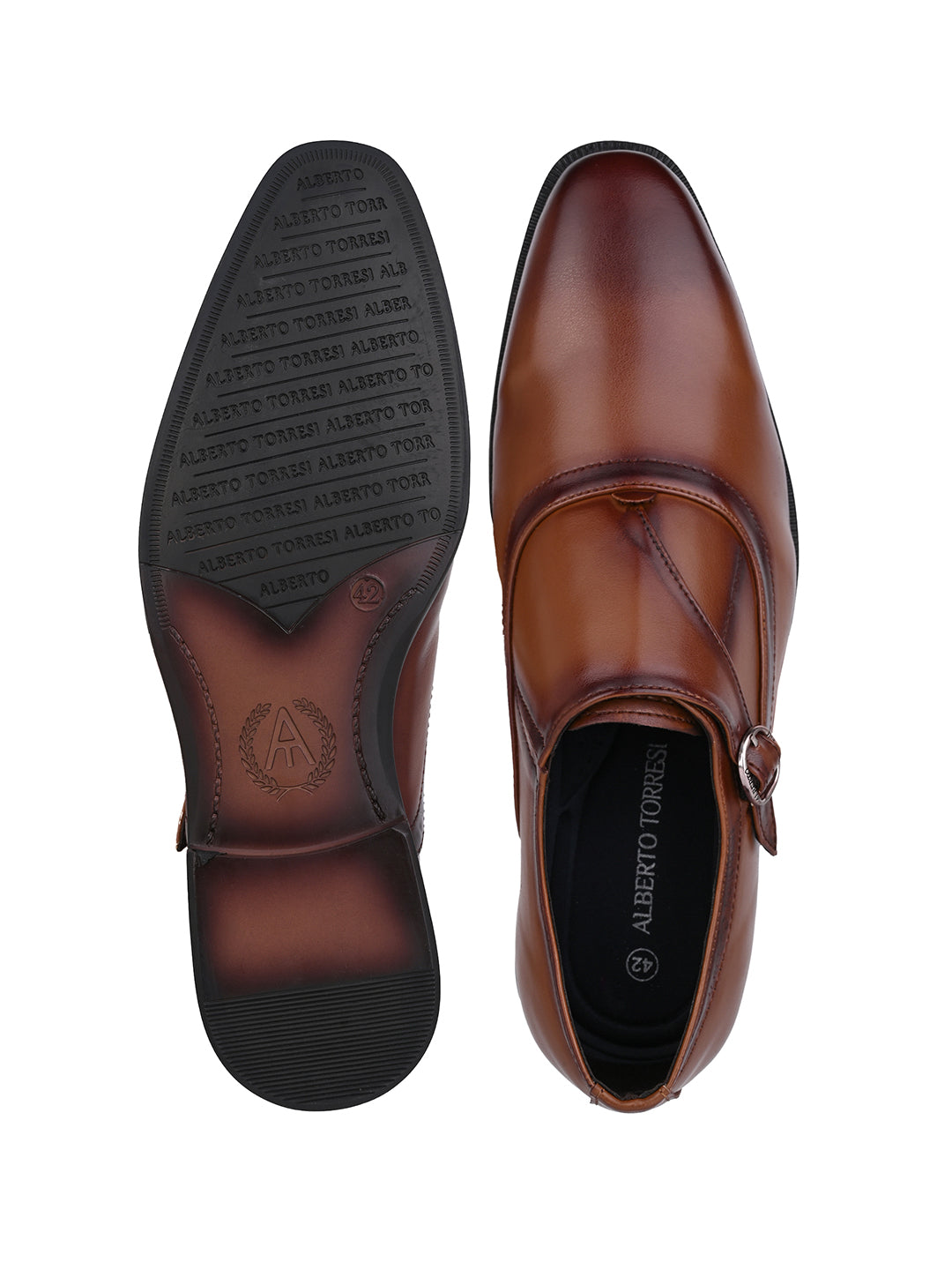 Albert Torresi Hungary Series 606 Executive Tan Formal Monk Shoes