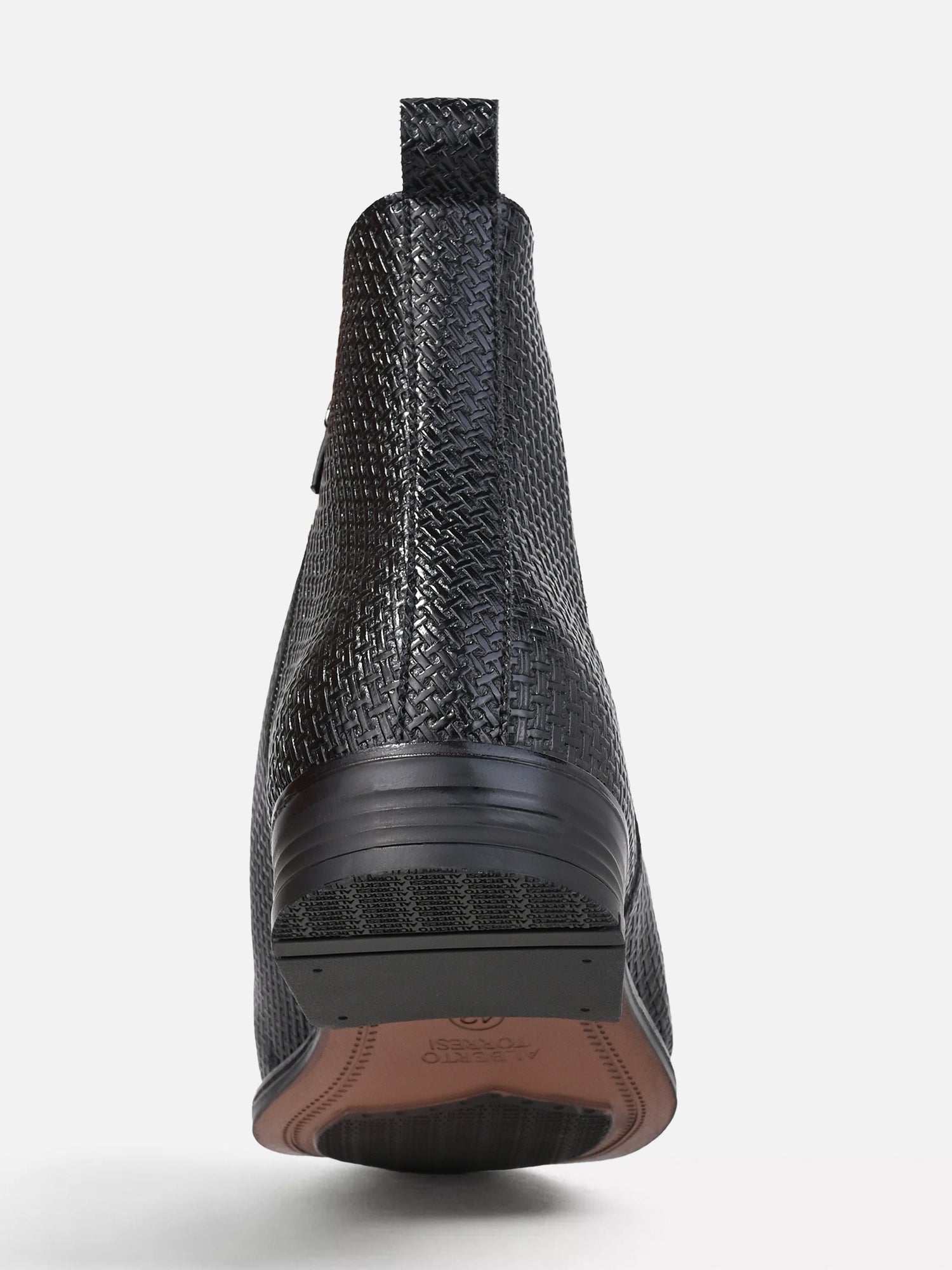 Alberto Torresi Men’s Snake Texture Chelsea Slip-On Shoes – Black &amp; Grey
