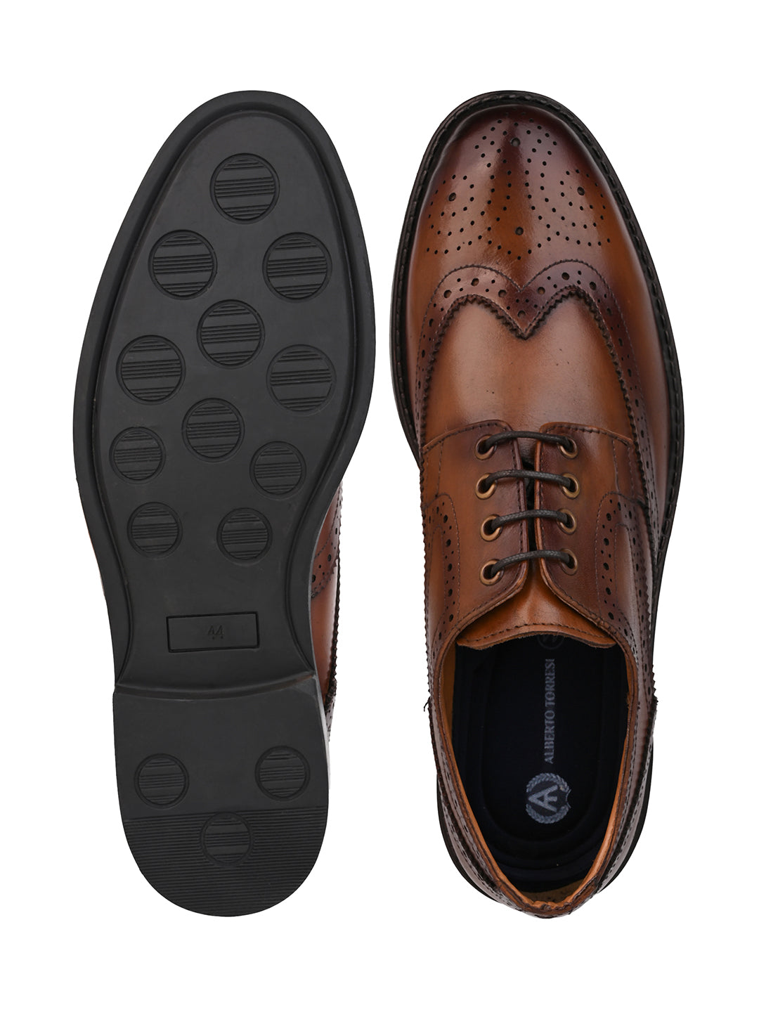 Alberto Torresi Genuine Leather Black Formal Brogue Shoes