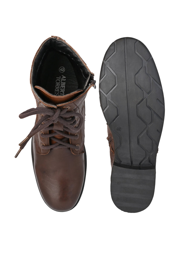 Barcus Brown Genuine Leather Ankle Boots for Men