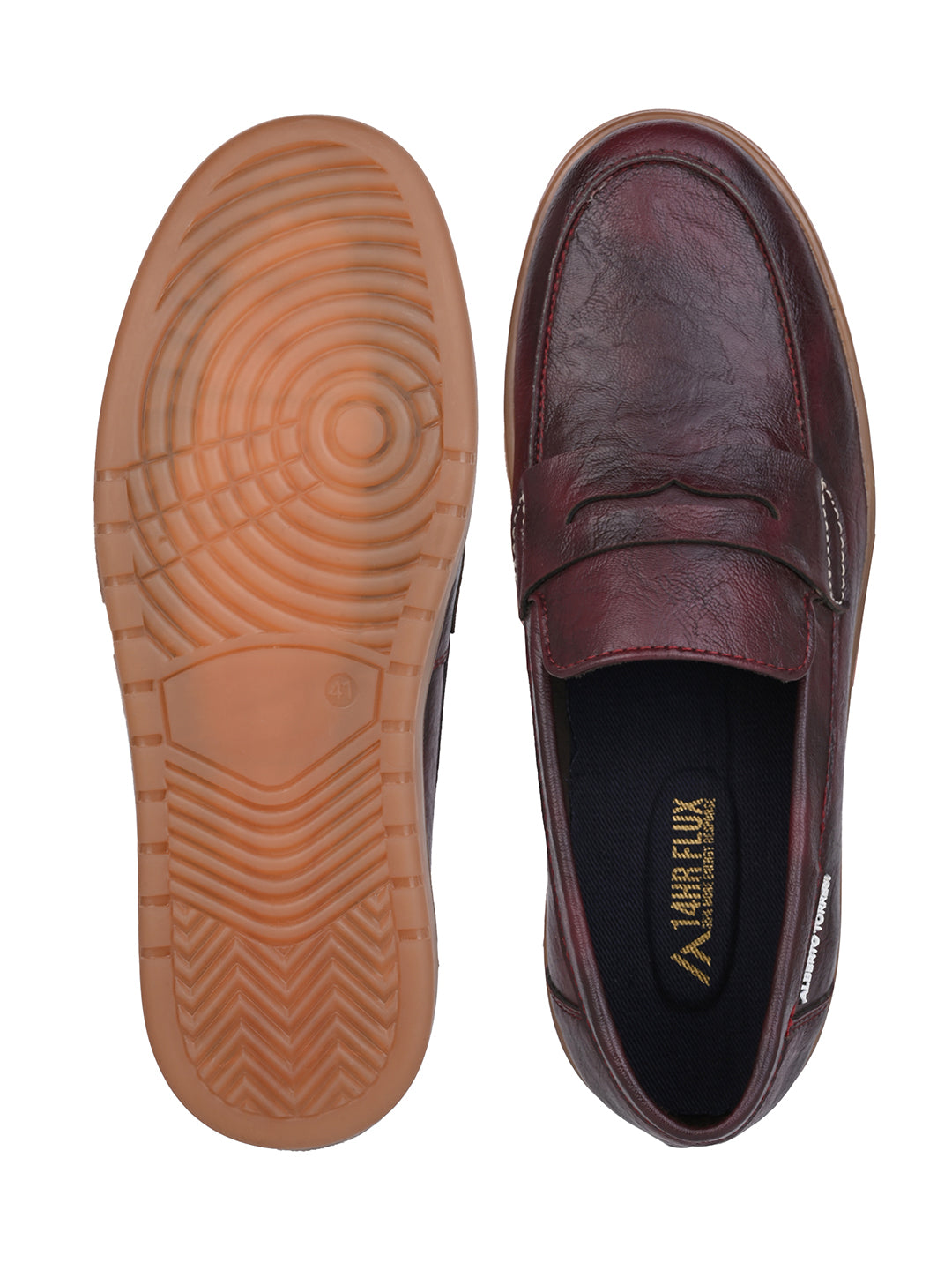 Alberto Torres Men’s Embossed Tan Tech-Knit Slip-Ons