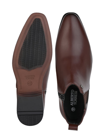 Alberto Torresi Synthetic Brown Chelsea Boots For Men