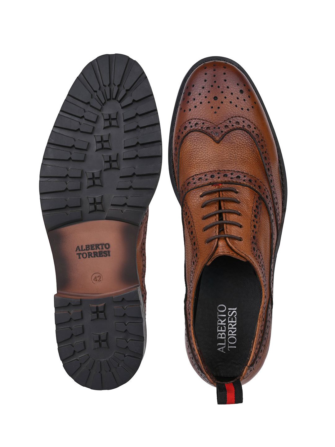 Alberto Torresi Latest Tan  Brogue Shoes With Padded Insole