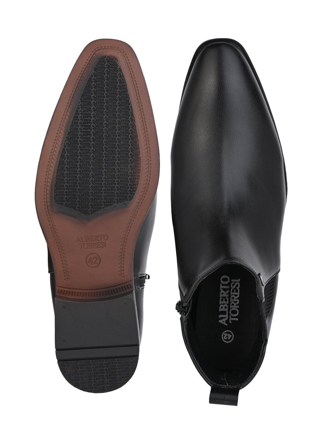 Alberto Torresi Synthetic Black Chelsea Boots For Men