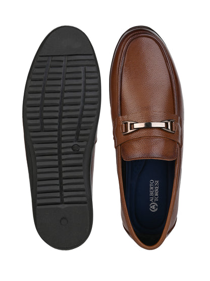 Alberto Torresi Genuine Leather Filter Your Pain Rubber Sole Loafers