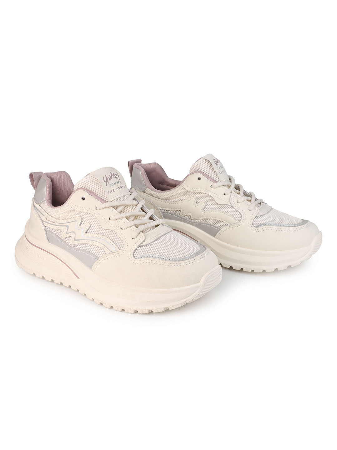 Women’s Aura Platform Sneakers – Off-White Retro Fashion Trainers ...