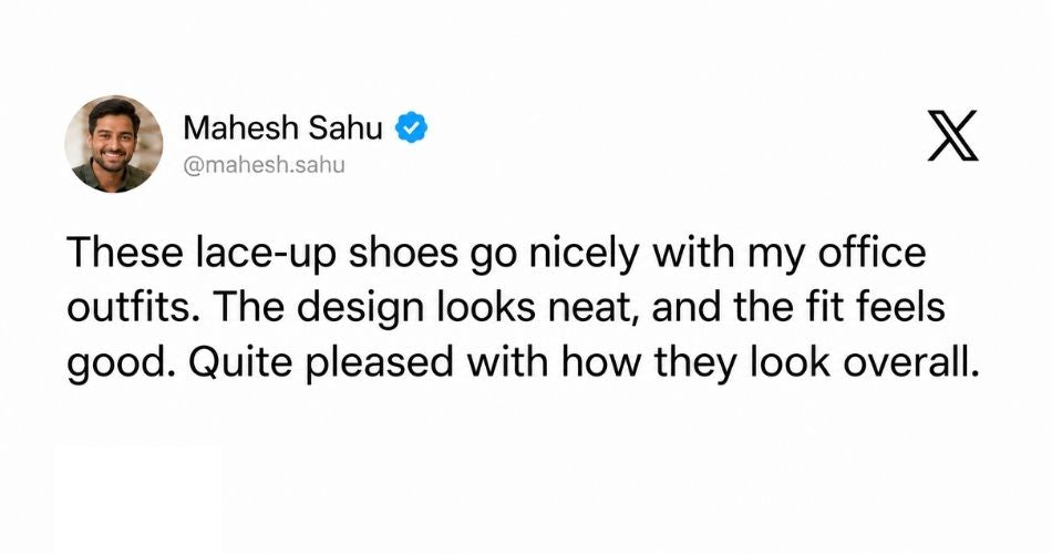 Cesare Black Genuine Leather Oxford Shoes for Men - Formal Lace-Up Shoes for Office & Party Wear customer review 2