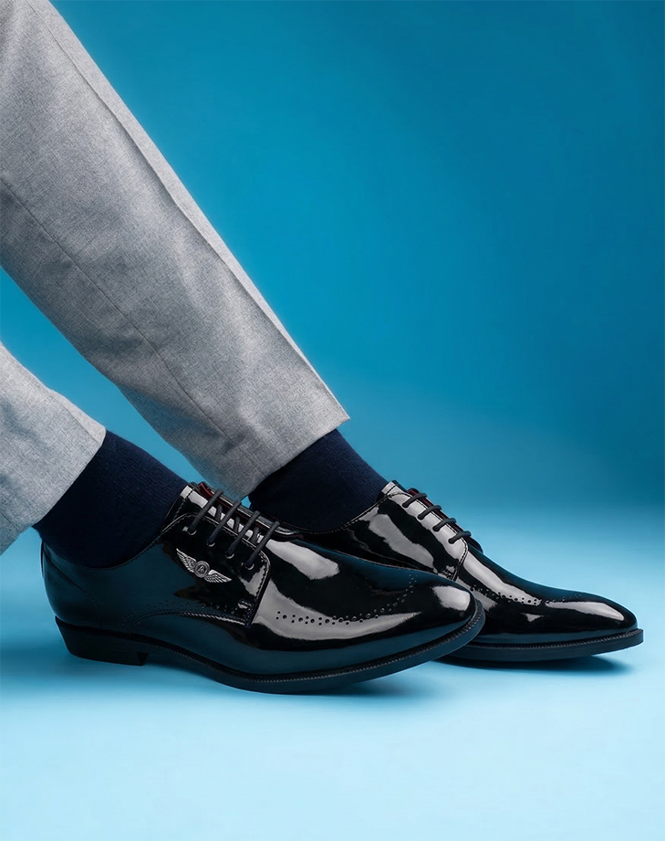 Alberto Torresi Black Patent Lace up Formal Shoes