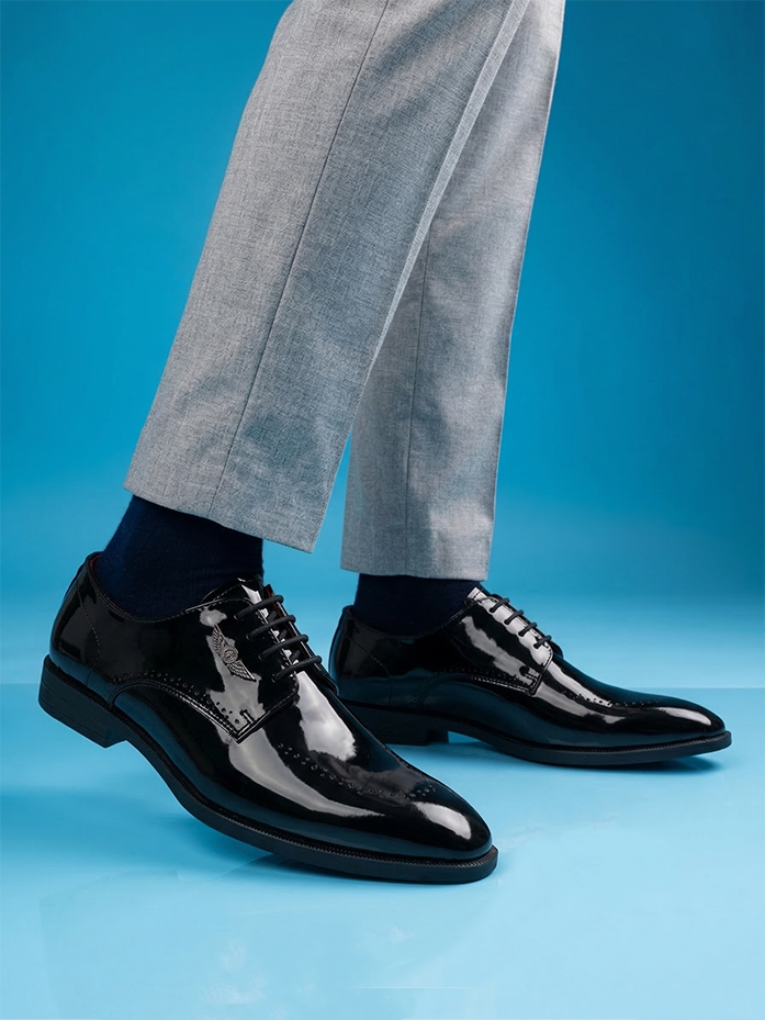Alberto Torresi Black Patent Lace up Formal Shoes