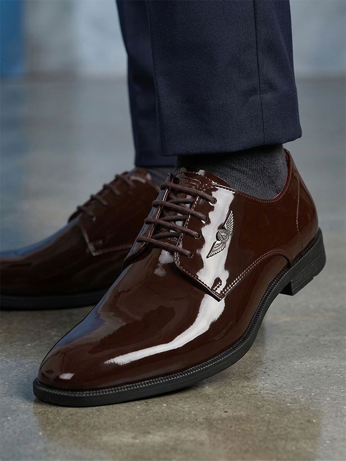 Alberto Torresi Brown Patent Lace up Formal Shoes