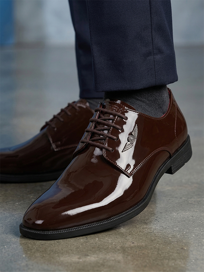 Alberto Torresi Brown Patent Lace up Formal Shoes