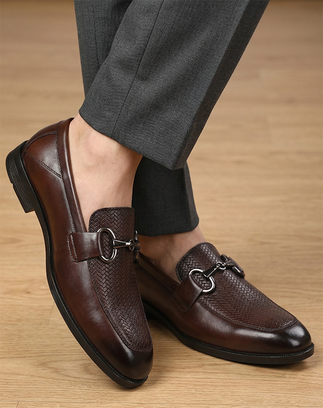 Premium Branded Horsebit Formal Leather Loafer With Tpr Sole And Heel Support