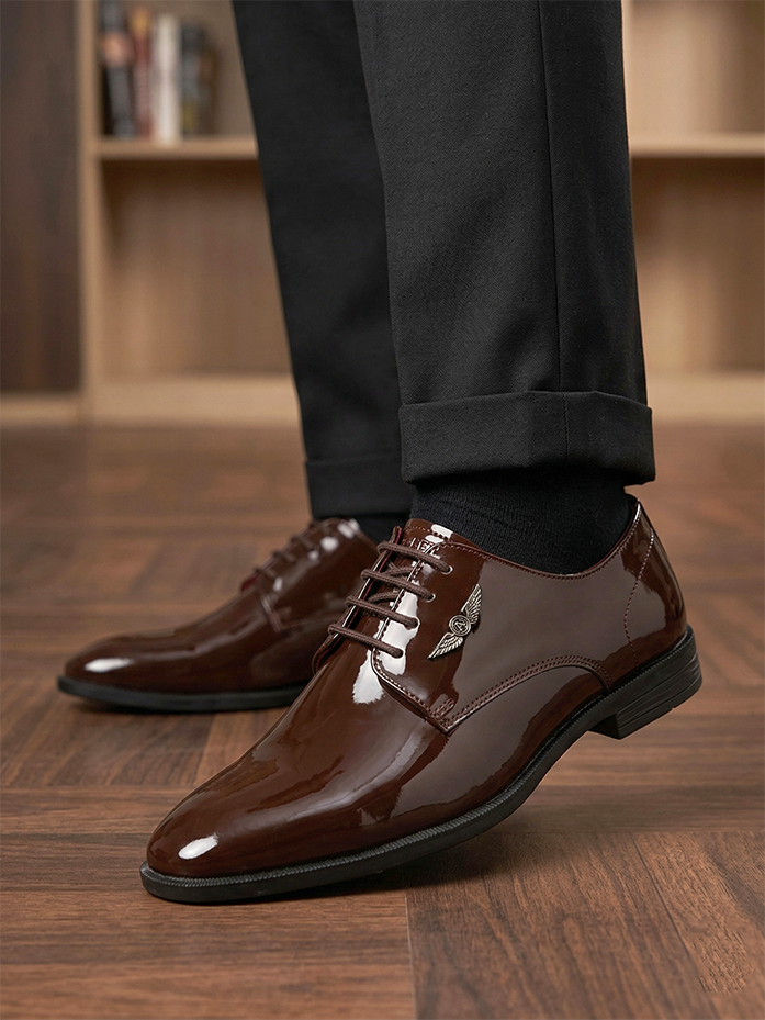 Alberto Torresi Brown Patent Lace up Formal Shoes