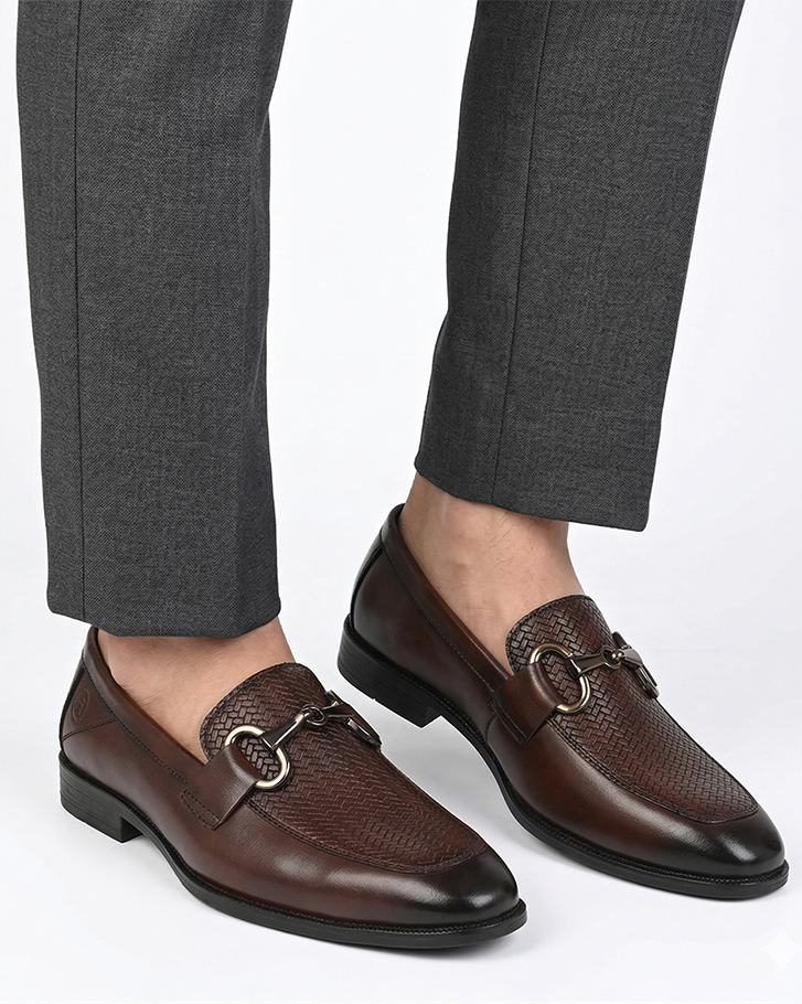 Premium Branded Horsebit Formal Leather Loafer With Tpr Sole And Heel Support
