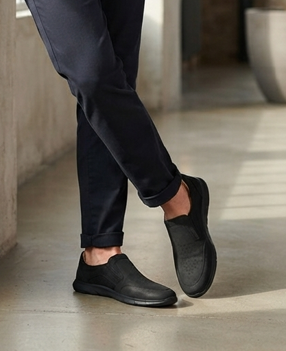 Blue Magic Nubuck Leather Formal Slip-In Sneaker with Lycra Inners and Up to 40% Energy Return EVA Sole