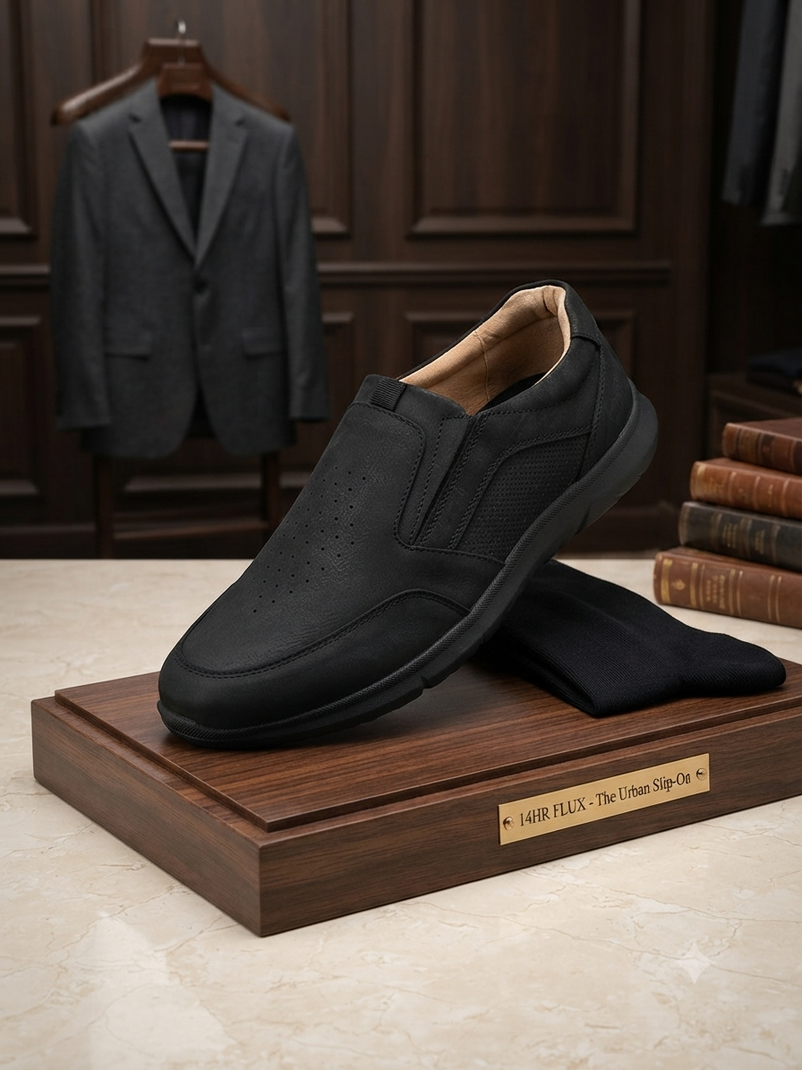 Blue Magic Nubuck Leather Formal Slip-In Sneaker with Lycra Inners and Up to 40% Energy Return EVA Sole