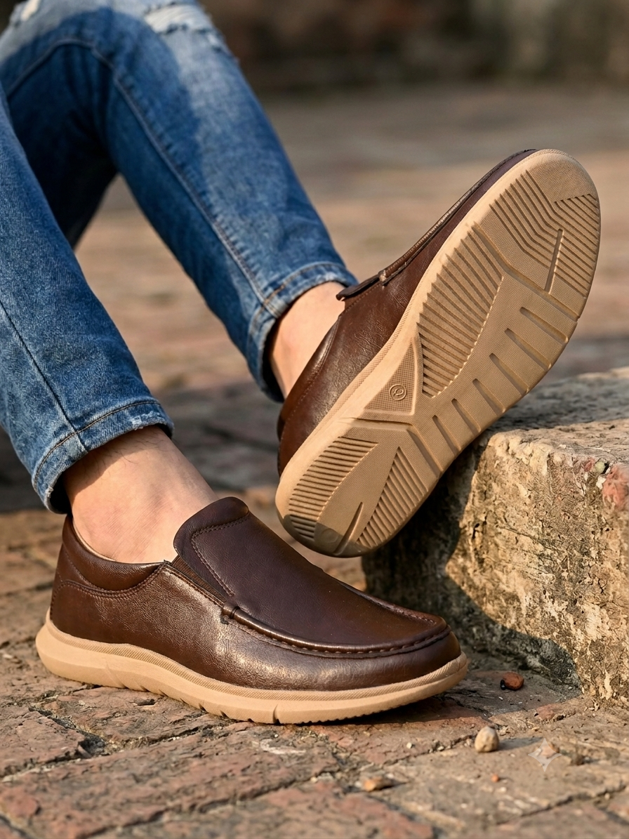 Blue Magic Napa Leather Formal Slip-On Sneakers (EVA Sole, 14H Flux)