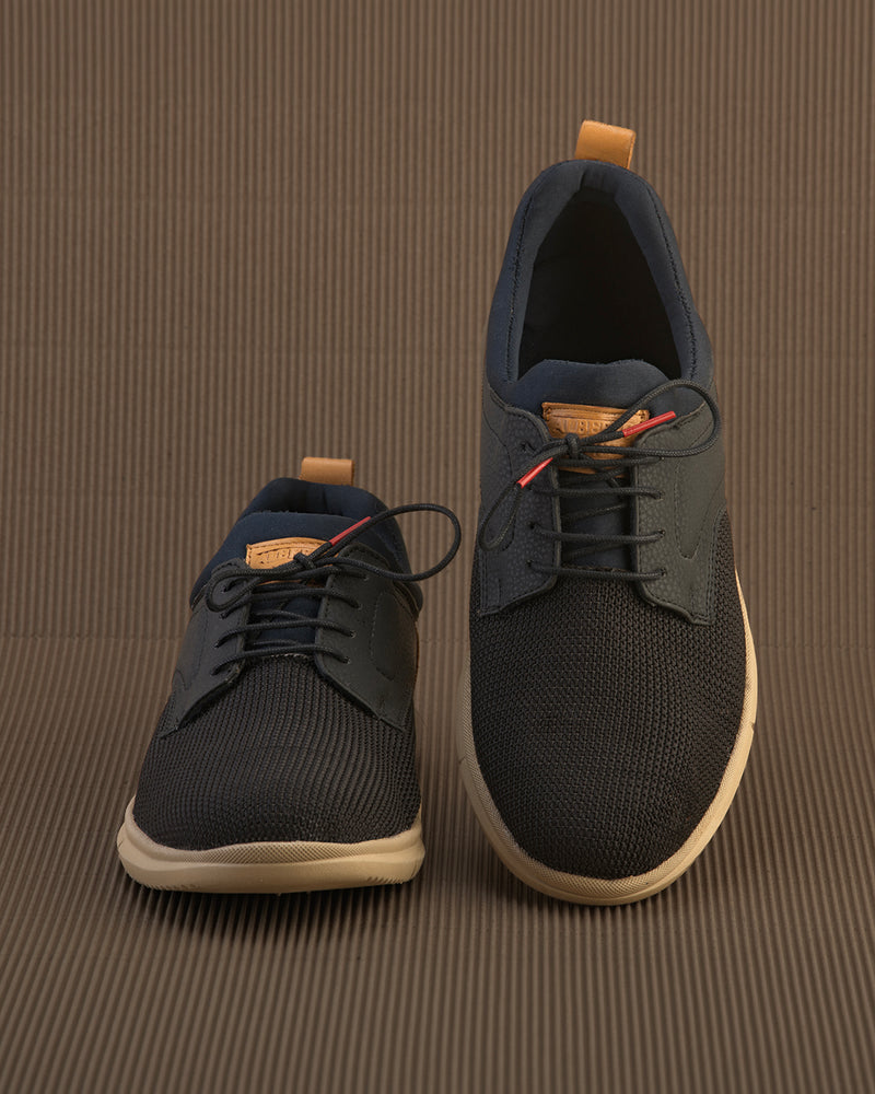 Men's Black Perforated EVA Sole Slip On Casual Sneakers Shoes